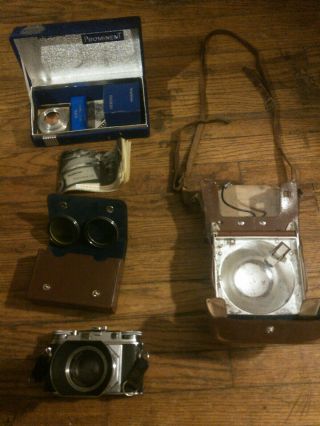 Vintage Voigtlander Prominent Synchro Compur Camera With 50 Mm Nokton And Lenses