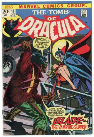 Tomb Of Dracula 10 Vf/nm 9.  0 Ow/white Pages 1st App.  Blade Marvel 1973
