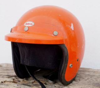 Vintage Bell Magnum Ii Motorcycle Helmet Open Face 7 5/8 – 61 Centimetres Orange