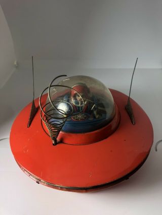 Vintage Cragstan Flying Saucer - Ufo Tin Toy - 1950 Ko Yoshiya Japan Space Ship
