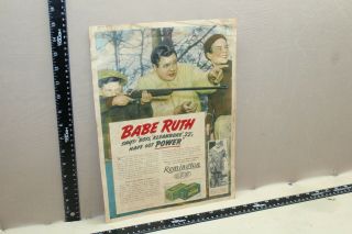 Scarce 1930s Babe Ruth Remington Dupont Sporting Good Store Sign Display Fishing