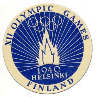 Olympics Cancelled Due To World War Ii Helsinki Finland Historic Poster Stamp