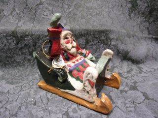 House Of Hatten Denise Calla Santa In Swan Sleigh Enchanted Forest Ornament 1989