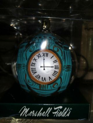 Rare Marshall Fields 2005 Glass Hand Painted Famous Clock Made Italy
