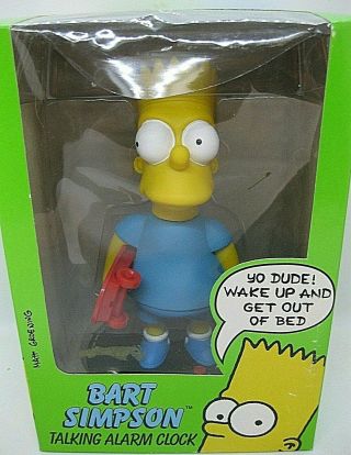 Rare Bart Simpson " Talking Alarm Clock " By Wesco 1997