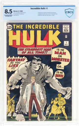 Incredible Hulk 1 Cbcs Not Cgc 8.  5 Key 1962 “exceptional White Pages”