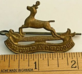 WWII Royal Canadian Dragoons Cap Badge,  1st Canadian Infantry Division 3