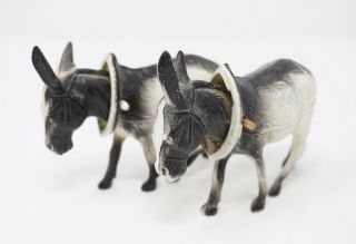 2 Vintage Celluloid Nodder Donkeys