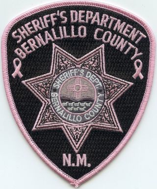 Bernalillo County Mexico Nm Breast Cancer Pink Ribbons Sheriff Police Patch