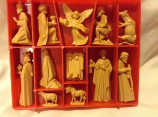 12 Piece Vintage Miniature Christmas Nativity Set Made In Germany