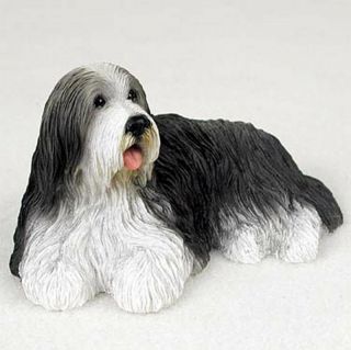 Bearded Collie Figurine Hand Painted Collectible Statue
