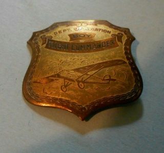 1930 - 40s Radio Premium? Department Of Aviation Boy Flight Commander Badge