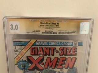 Giant - Size X - Men 1 CGC 3.  0 SS - Signed By Stan Lee & Len Wein - Marvel Comics 2