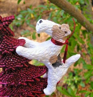 Wire Fox Terrier With A Christmas Tree Ornament