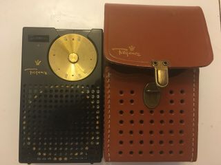 Vintage Regency Tr - 1 Transistor Radio W/ Leather Case 1st Generation
