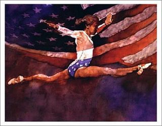 Gymnastics Glory Usa Classic Olympic Sports Premium Poster Print
