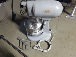 Vintage Hobart Mixer N50 With Whisk & Beater Attachment Look