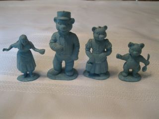 Marx Toy Plastic Fairy Tales Figures Goldilocks And The Three Bears Blue