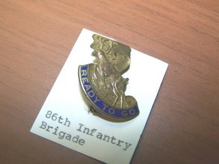 Wwii Era Us Dui Crest 86th Infantry Brigade,  Pinback