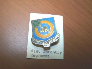 Wwii Era Us Dui Crest 41st Infantry Regiment,  Pinback