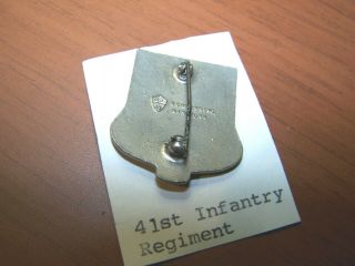 WWII era US DUI crest 41st Infantry Regiment,  pinback 2