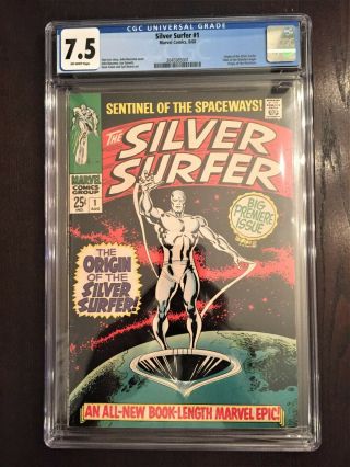 Silver Surfer 1 Cgc 7.  5 Bright Colors No Marks Or Stamps Un - Pressed Resubmit