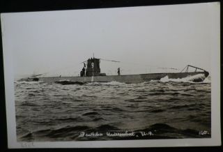 German Ww2 Era Postcard Kriegsmarine Submarine U - Boat U - 9 Post Aust