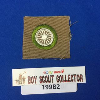 Boy Scout Vintage Cycling Merit Badge Square Cir: 1911 - 1933