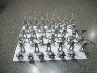 40 Vintage Marx Blue And Gray Civil War Gray Soldiers