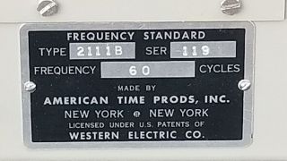 WESTERN ELECTRIC 211 1B TUBE POWERED VINTAGE FREQUENCY STANDARD ST 2