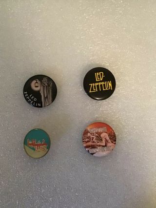 Vintage Rock & Roll Lapel Pins/buttons - 4 Pins - Led Zeppelin