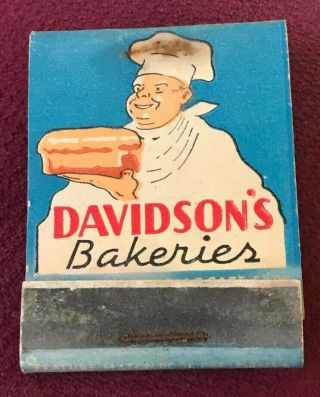 Feature Matchbook Davidson’s Bakeries Chicago Area