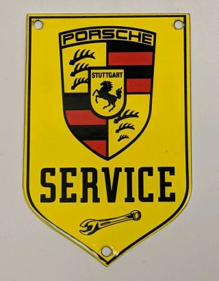 Porsche Stuttgart Service Porcelain Advertising Sign Gas & Oil