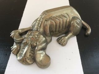 Vintage Brass Basset Hound Dog Figurine Paperweight