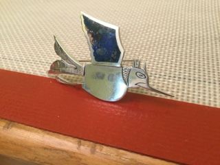 Vintage Graziella Laffi PERU Sterling Silver Enamel Angry Bird Pin Brooch 3
