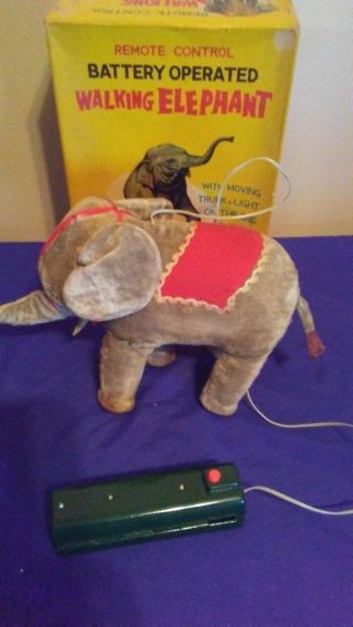 Vintage Line Mar Toys,  Remote Control Battery Operated,  Walking Elephant