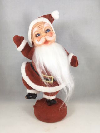 Vintage 1950’s Christmas Santa Claus Flocked Figurine Large 9” Japan Kitschy