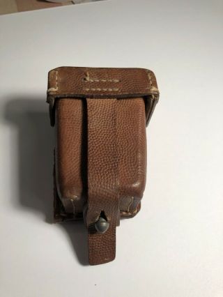 1939 German Army Wwii Mauser Rifle Leather Belt Ammo Pouch