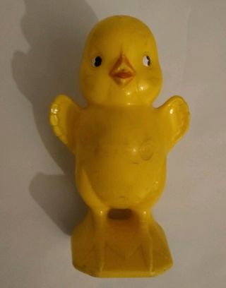 Old Vintage Knickerbocker Yellow Spring Easter Chick Baby Chicken Plastic Rattle