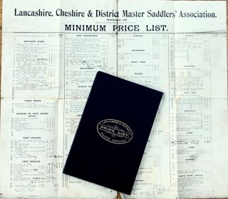 Orig 1896 Lancashire Master Saddler’s Price List & Poster,  Horses,  Blacksmith