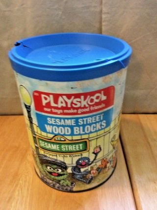 Playskool Sesame Street 50 Wood Stacking Blocks Characters Abc 1975 Vintage