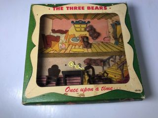 Vintage 1951 Emenee Industries Inc The Three Bears Display Box