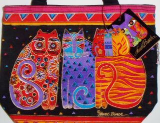 Laurel Burch Cat Bag Tote Colorful Design Nr