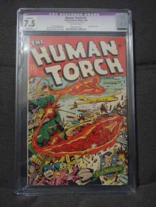 Human Torch 17 (1944) Wwii B - 29 Cover By Schomburg.  Cgc 7.  5 Restored.