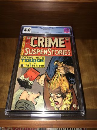 E.  C.  Crime Suspenstories 22 Cgc 4.  0 Ow Pages Classic Severed Head Cover Horror