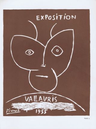 Pablo Picasso,  Exposition Vallauris 1955 Vintage Poster 1964 Platesigned