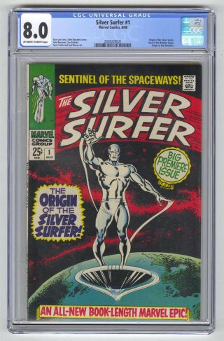 Silver Surfer 1 Cgc 8.  0 Marvel Comic Key Origin Expanded Watchers