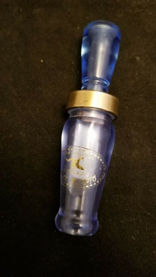 Vintage Rnt Rich - N - Tone Duck Call Stickered Flying Duck Early ‘80s Blue Acrylic