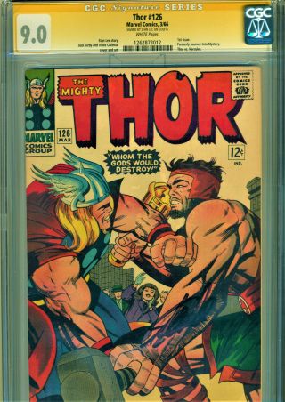 Thor 126 Cgc 9.  0 Ss Signed Stan Lee Jack Kirby Cvr 1st Issue/thor Vs Hercules