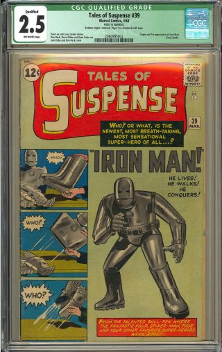 Tales of Suspense 39 Origin & 1st App.  Iron Man Marvel Comic 1963 CGC 2.  5 2
